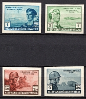 1943 Croatian Legion, Germany (Mi. 111 B - 114 B, Full Set, Imperforate)