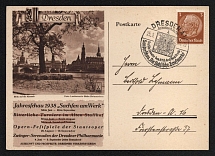 1938 'Annual show 1938 Saxony at work. Dresden', Propaganda Postcard, Third Reich Nazi Germany