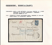 1916 Commercial Covers postmarked Devka, Orenburg to the Red Cross Agency in Copenhagen, Denmark. ORENBURG Censorship: blue 2 line rectangle (56 x 21 mm) reading in 3 lines