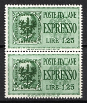 1944 1.25l Ljubljana, German Occupation, Germany, Pair (Mi. 20, CV $90, MNH)