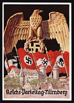 1935 'Reich Party Congress, Nuremberg', Propaganda Postcard, Third Reich Nazi Germany