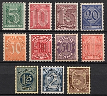 1920 Weimar Republic, Germany, Official Stamps (Mi. 23 - 33, Full Set, CV $60, MNH)