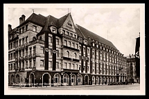 1933-1945 'Nuremberg, the city of the Reich Party Congresses. German yard', Propaganda Postcard, Third Reich Nazi Germany (Narrow frame)