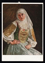 1937 'Old Bavarian costume', Propaganda Postcard, Third Reich Nazi Germany