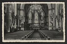 1936 'Wilhelmshaven - Interior of the Naval Memorial Church (Evangelical Garrison Church)', Propaganda Postcard, Third Reich Nazi Germany