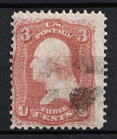 1868 3c Washington, United States, USA (Scott 94, Red, Used)