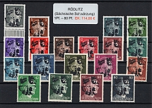 1945 RODLITZ Local Issue 1pf - 80pf, Germany, Overprint on Hitler's head (MNH)