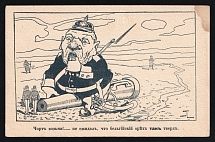 1914-18 'Hard Belgian nut' WWI Russian Caricature Propaganda Postcard, Russia