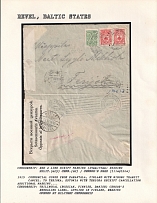 1915 Commercial Cover from Parantala, Finland with Wiborg Transit Cancel, to Terioka, Estonia with Terioka Receipt Cancellation. REVEL Censorship: red 2 line script marking (29 mm/34 mm) reading