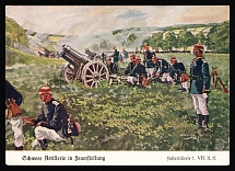 1933-1945 'Heavy artillery in firing position', Propaganda Postcard, Third Reich Nazi Germany