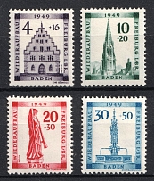 1949 Baden, French Zone of Occupation, Germany (Mi. 38 A - 41 A, Full Set, CV $40)