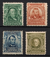 1902-03 Regular Issue, United States, USA (Scott 300, 303, 304, 309, CV $80)