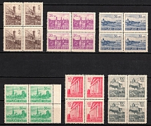 1941 Estonia, German Occupation, Germany, Blocks of Four (Mi. 4 - 9, Full Set, CV $40, MNH)