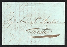 1836 Russia ODESSA pmk pre-stamp folded entire cover to TRIEST Austria