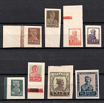 1926 Gold Definitive Issue, Soviet Union, Russia (Zv. 122 - 129, Typography, without Watermark, Full Set, Margins, CV $320)