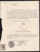 1937 (11 Jul) Badenweiler, Third Reich, Germany, Power of Attorney, Local Municipal Tax 50rpf