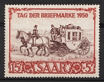 1950 15Fr Saar, Germany (Mi. 291, Full Set, CV $110)