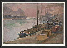 1933-1945 'The Elbe at Auffig', Propaganda Postcard, Third Reich Nazi Germany