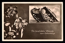 1940 'Best wishes for a happy birthday', Propaganda Postcard, Third Reich Nazi Germany