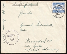 1942 (3 Nov) Third Reich, Military Mail, Germany, Airmail Cover from Cologne to Reinsdorf (Mi. 1 A x, Black Handstamp, Used)