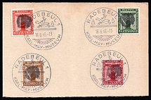 1945 RADEBEUL Local Issue 3pf - 12pf on piece, Germany, Official Stamps (Commemorative Cancellation)