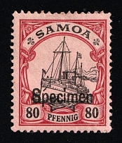 1900 80pf Samoa, German Colonies, Kaiser's Yacht, Germany (Mi. 15 SP, Specimen, CV $130)