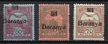 1919 Baranya, Hungary, Serbian Occupation, Provisional Issue (Mi. 12 - 14, OFFSET)