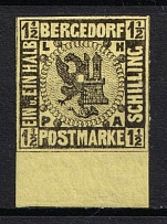 1861 1 1/2s Bergedorf, German States, Germany (Mi. 3, Margin, Signed, CV $30)