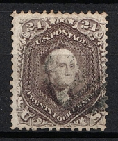 1861 24c Washington, United States, USA (Scott 70a, Brown Lilac, Used, CV $325)