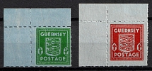 1942 Guernsey, German Occupation, Germany (Mi. 4 - 5, Full Set, Corner Margins, CV $80, MNH)