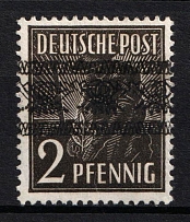 1948 2pf British and American Zones of Occupation, Germany (Mi. 36 I DD, DOUBLE Overprint)