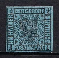 1861 1/2s Bergedorf, German States, Germany (Mi. 1 a, Signed, CV $70)