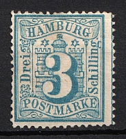 1864-67 3s Hamburg, German States, Germany (Mi. 15, CV $70)