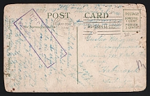 1914-17 Petrograd Censorship, WWI Censored POW postcard from Austria to Khabarovsk with violet boxed censor handstamp 'Opened by censor 661'