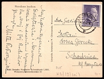 1942 (Dec) General Government, Germany, Postcard from Lviv to Skhidnytsia franked with 12gr (Mi. 101, CV $30)