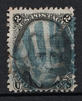 1868 2c Jackson, United States, USA (Scott 87, Black, Blue Cancellation, CV $210)