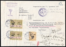 1941 (13 Dec) Langensalza, Third Reich, Germany, Notarized Customs Clearance Certificatу, Court Costs 20, 20rm